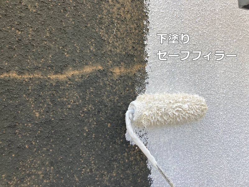 東京都世田谷区　ジョリパット外壁塗装　下塗りセーフフィラー